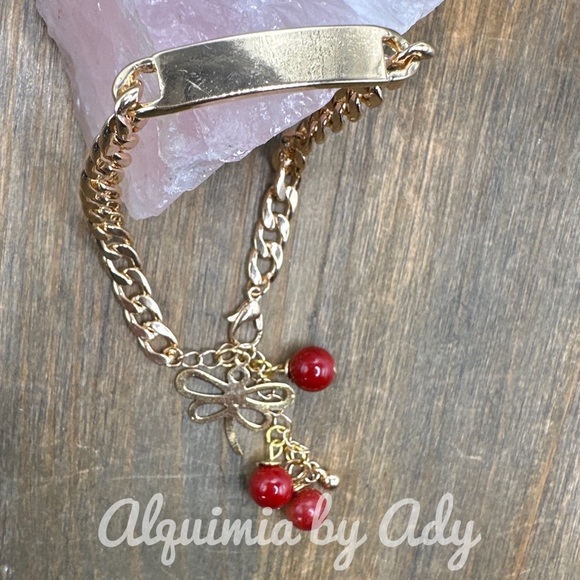 ADJUSTABLE CORAL CHUNKY GOLD BRACELET CUBAN CHAIN - Picture 1 of 3